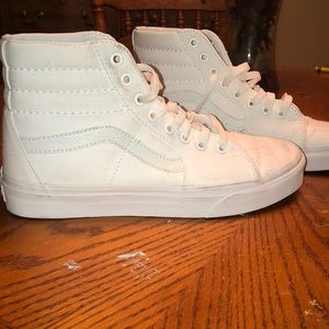 Women’s 8.5 white high top Vans